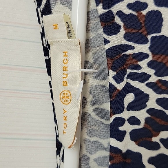 Tory Burch Black and White Ruched Bodycon Leopard Print Dress. M NWOT - Picture 3 of 5